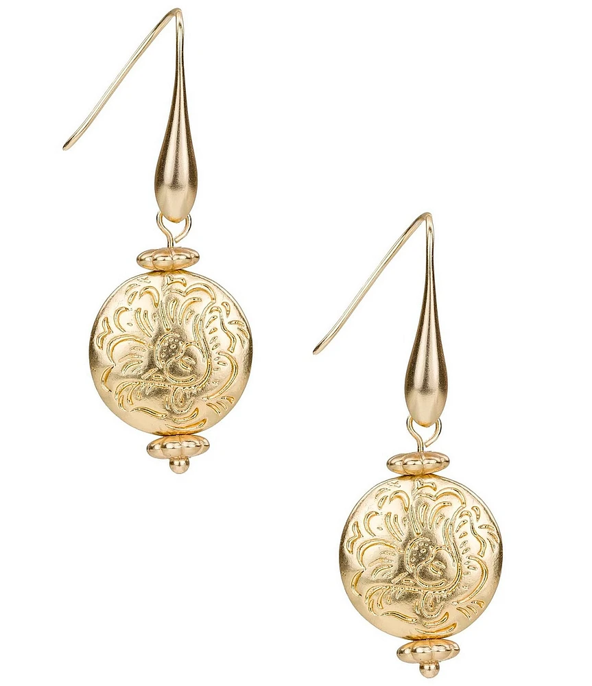 Patricia Nash Etched Bead Drop Earrings