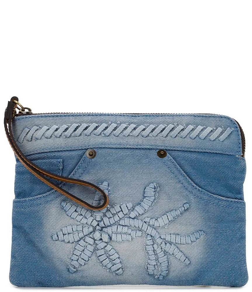 Patricia Nash Rosely Denim Wristlet