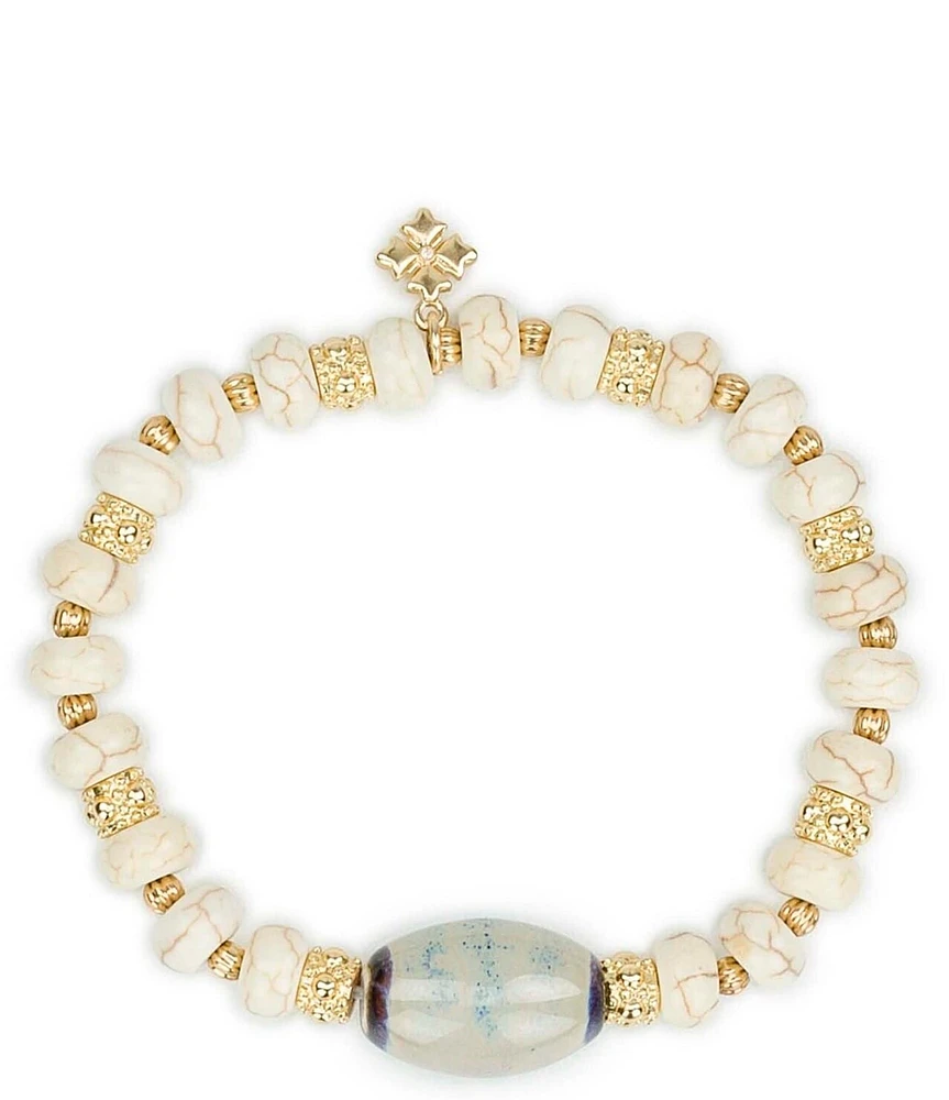Patricia Nash Teal Bead Stretch Bracelet
