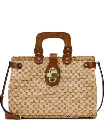 Patricia Nash Valpiana Straw Satchel Bag