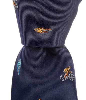 Paul Smith Cyclist 3.14#double; Woven Silk Tie