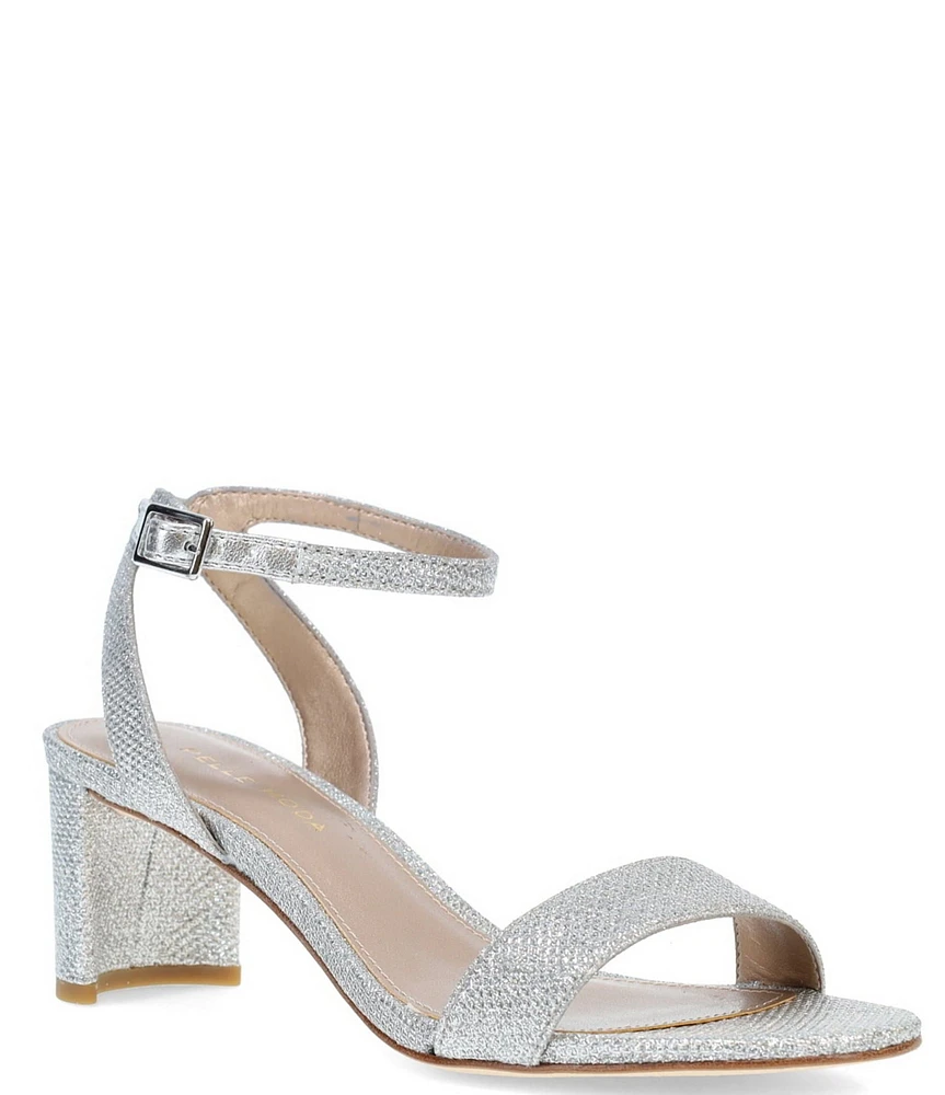 Pelle Moda Moira 2 Metallic Textile Ankle Strap Dress Sandals