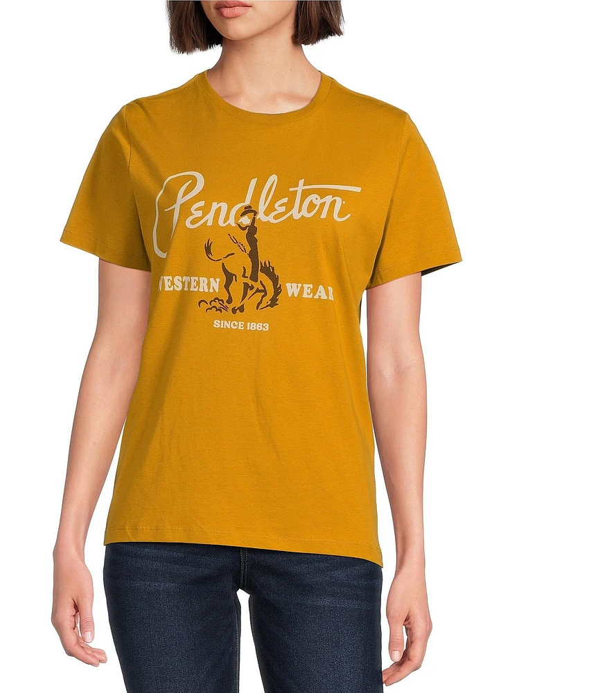 Pendleton Cowgirl Western Graphic Crew Neck Short Sleeve Tee