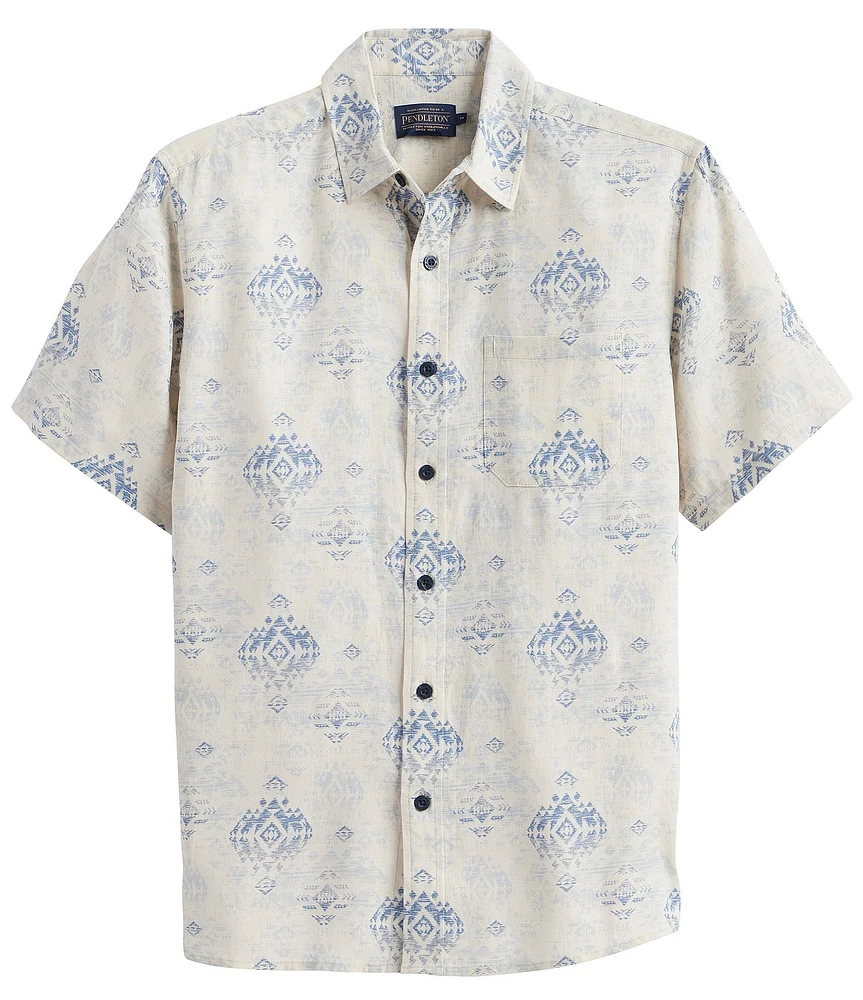 Pendleton Dawson Linen Printed Short Sleeve Woven Shirt