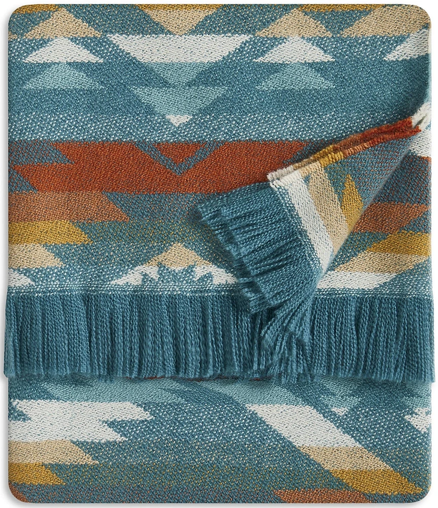 Pendleton Summerland Geometric Fringed Thrown Blanket