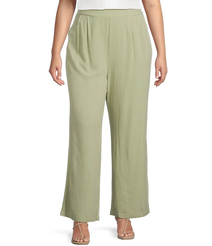 Perch by Blu Pepper Plus Wide Leg Linen Pants