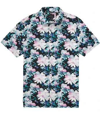 Perry Ellis Big & Tall Floral Print Short Sleeve Woven Shirt