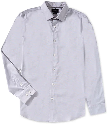 Perry Ellis Big & Tall Slim Fit Stretch End-On-End Long Sleeve Woven Shirt