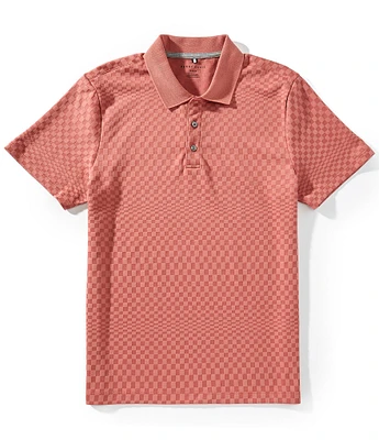Perry Ellis Geo Jacquard Stretch Short Sleeve Polo Shirt