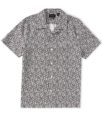 Perry Ellis Geo Print Short Sleeve Woven Camp Shirt