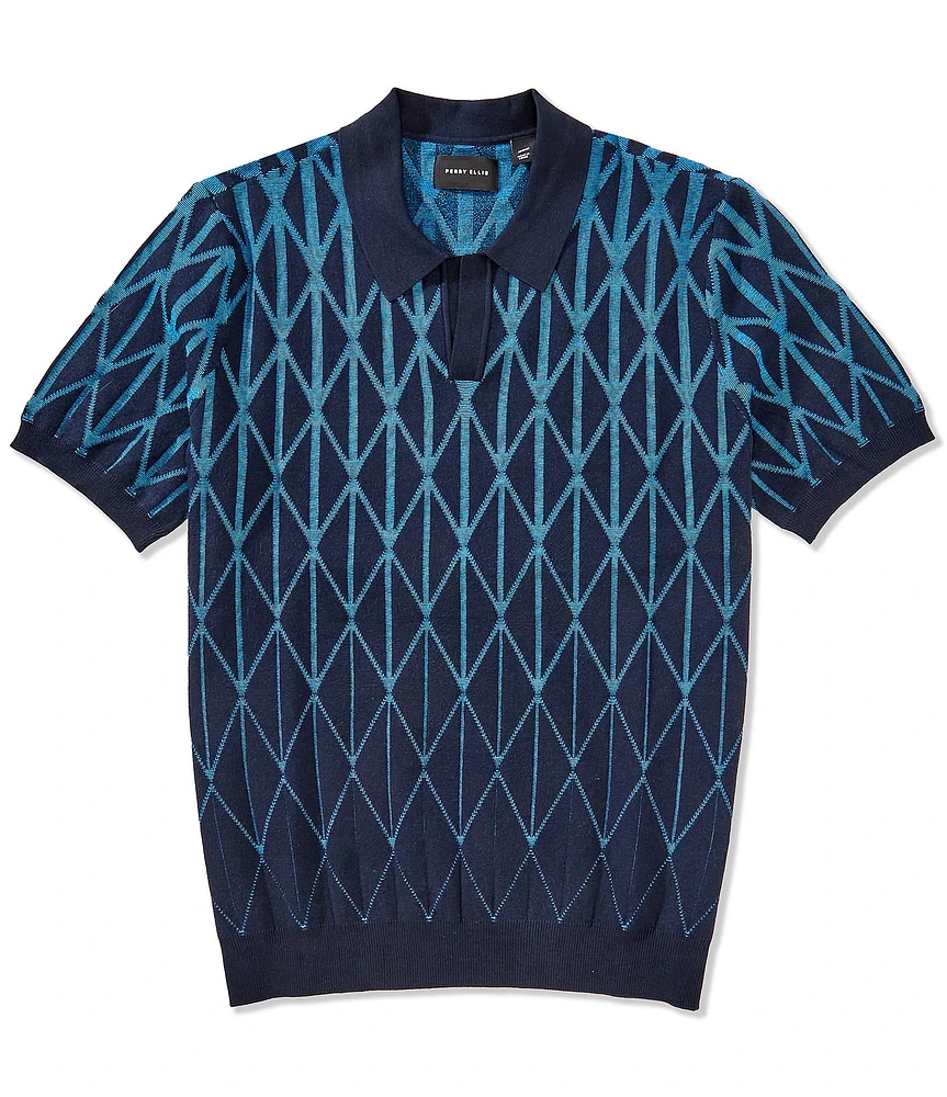 Perry Ellis Ombre Short Sleeve Polo Sweater