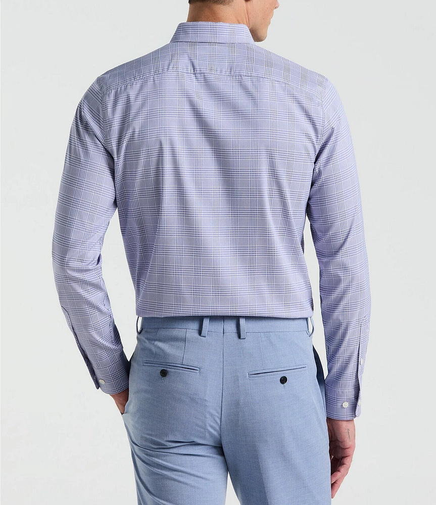 Perry Ellis Performance Stretch Plaid Long Sleeve Woven Shirt