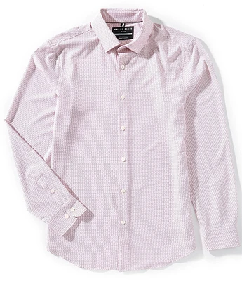 Perry Ellis Slim Fit Performance Stretch Float Pattern Long Sleeve Woven Shirt