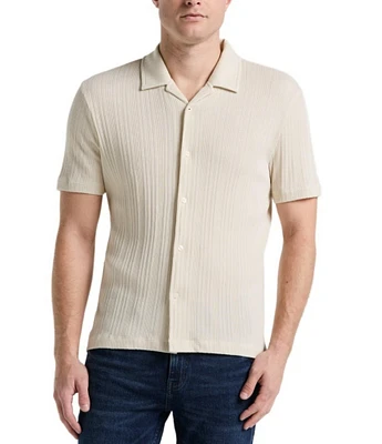 Perry Ellis Subtle Stripe Short Sleeve Woven Camp Shirt