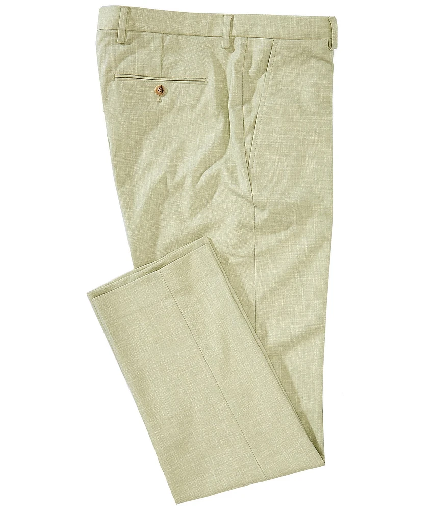 Perry Ellis Tailored Fit Flat Front Crosshatch Textured Twill Pants