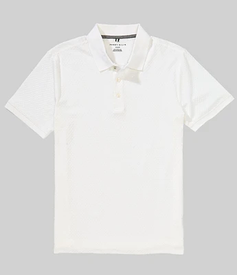 Perry Ellis Tonal Geo Print Stretch Short Sleeve Polo Shirt