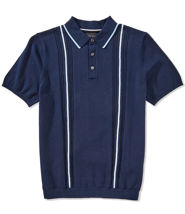 Perry Ellis Big Tall Vertical Stripe Short Sleeve Polo Shirt