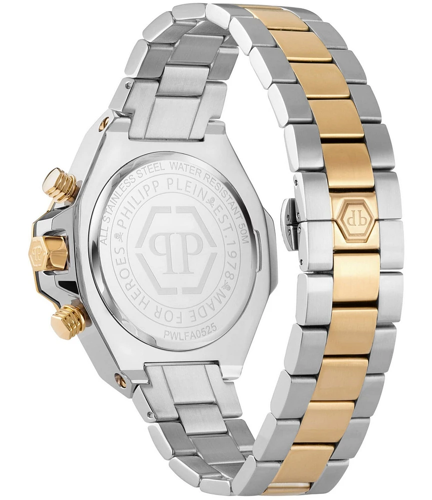 Philipp Plein Men's Plein Royal Chronograph Two Tone Stainless Steel Bracelet Watch