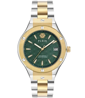 Philipp Plein Men's Plein Underdog Mechanical Automatic Two Tone Stainless Steel Bracelet Watch