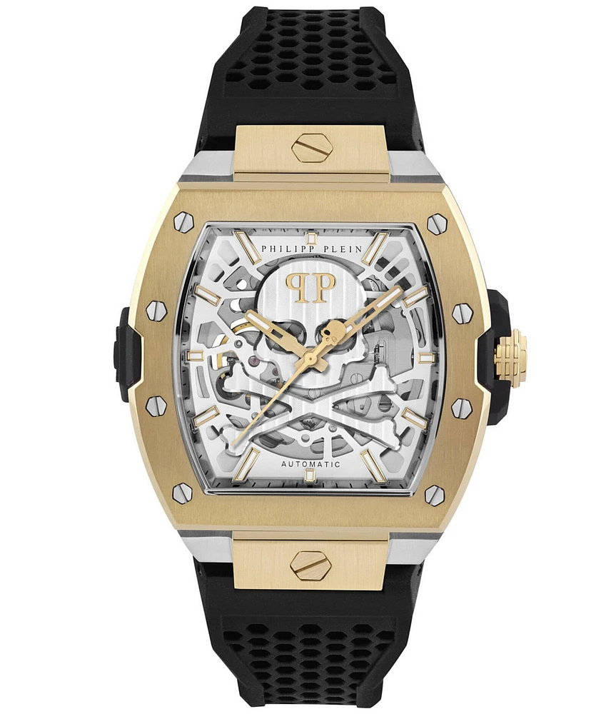 Philipp Plein Men's The Keleton 2.0 Automatic Silicone Strap Watch