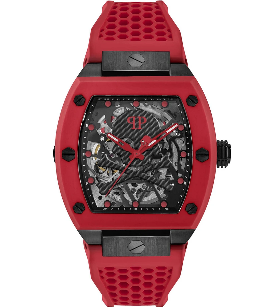 Philipp Plein Men's The Skeleton Automatic Silicone Strap Watch