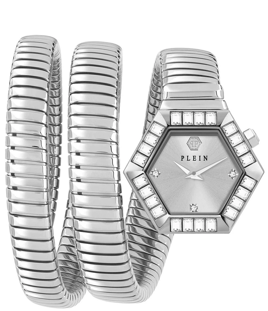 Philipp Plein Women's Snake Hexagon Crystal Analog Bracelet Watch