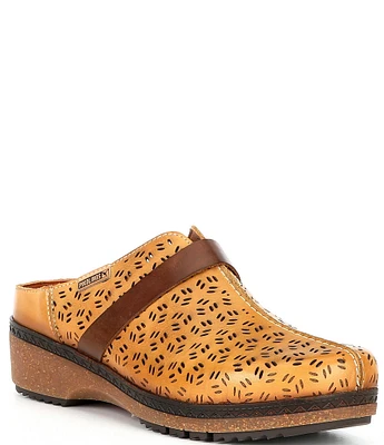 Pikolinos Granada Perforated Leather Clogs