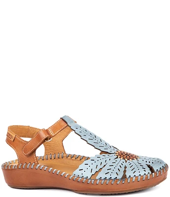 Pikolinos P Vallarta Perforated Leather T-Strap Sandals