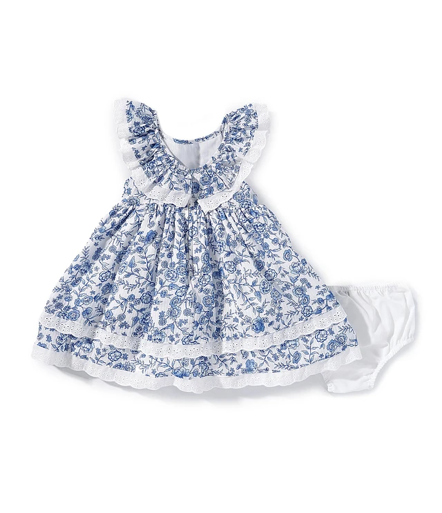 pippa and julie embroidered dress Pippa Julie Little Girls Emilia Puff Sleeve Floral Dress, , Blue4