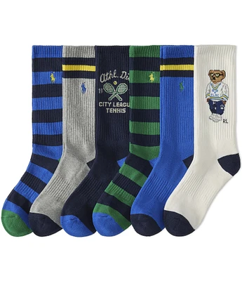 Polo Ralph Lauren Athletic Club Bear Crew Socks 6-Pack