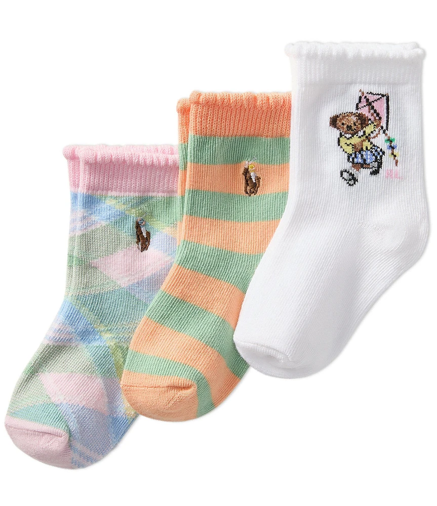 Polo Ralph Lauren Baby Girls Months Kite Bear Socks 3-Pack