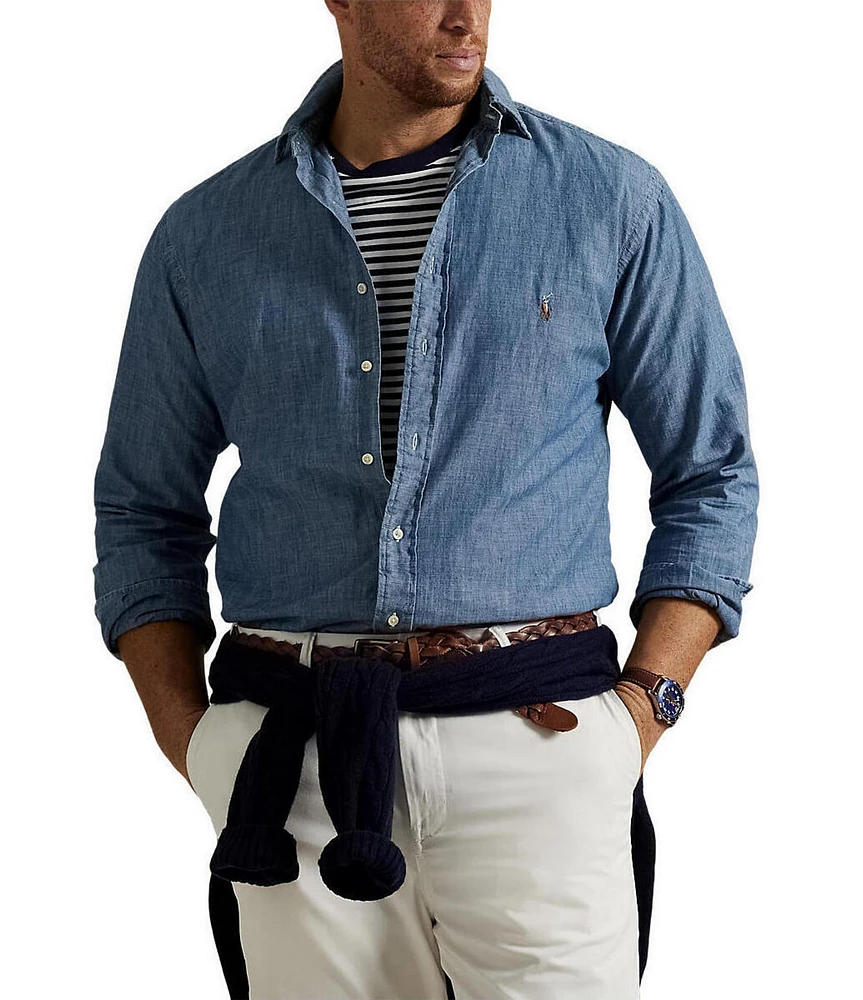 Polo Ralph Lauren Big & Tall Classic Fit Chambray Long Sleeve Woven Shirt