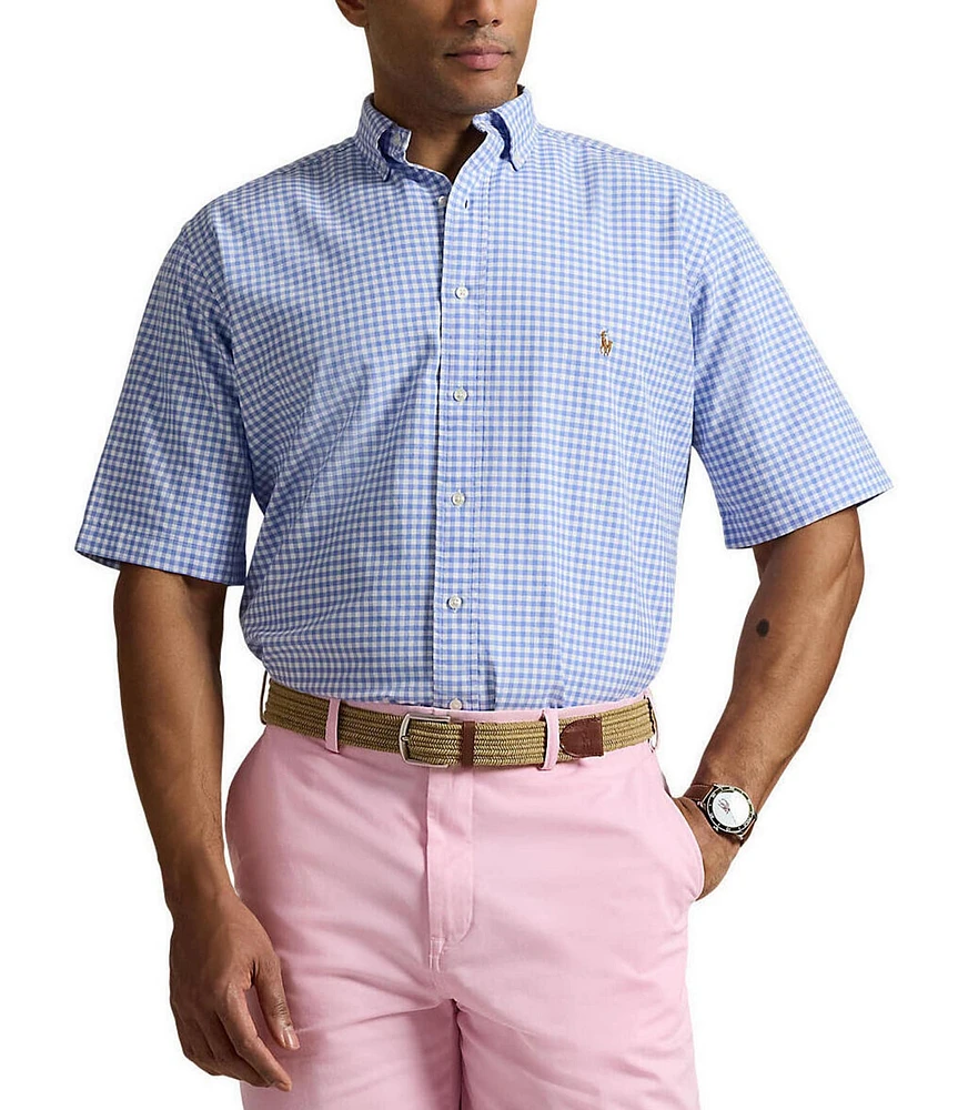 Polo Ralph Lauren Big & Tall Classic Fit Gingham Short Sleeve Oxford Shirt