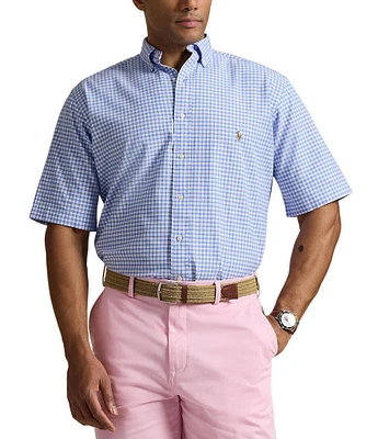 Polo Ralph Lauren Big & Tall Classic Fit Gingham Short Sleeve Oxford Shirt