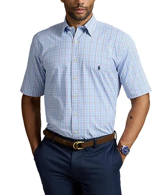 Polo Ralph Lauren Big & Tall Classic Fit Plaid Performance Stretch Short Sleeve Twill Woven Shirt