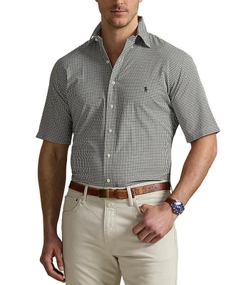 Polo Ralph Lauren Big & Tall Classic Fit Tattersall Performance Stretch Short Sleeve Twill Woven Shirt