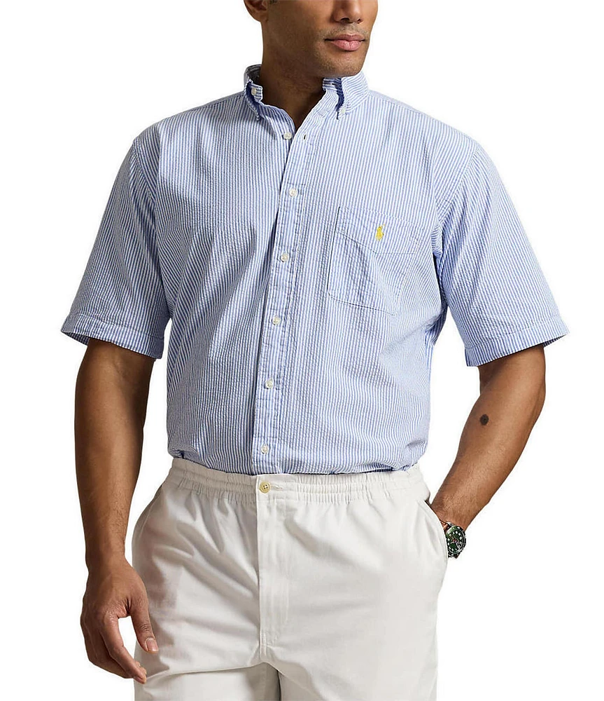 Polo Ralph Lauren Big & Tall Stripe Seersucker Short Sleeve Woven Shirt