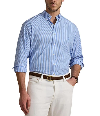 Polo Ralph Lauren Big & Tall Striped Stretch Poplin Long Sleeve Woven Shirt