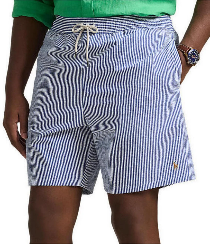 Polo Ralph Lauren Big & Tall Traveler Seersucker Stripe 6.5#double; Inseam and 7.5#double; Inseam Swim Trunks