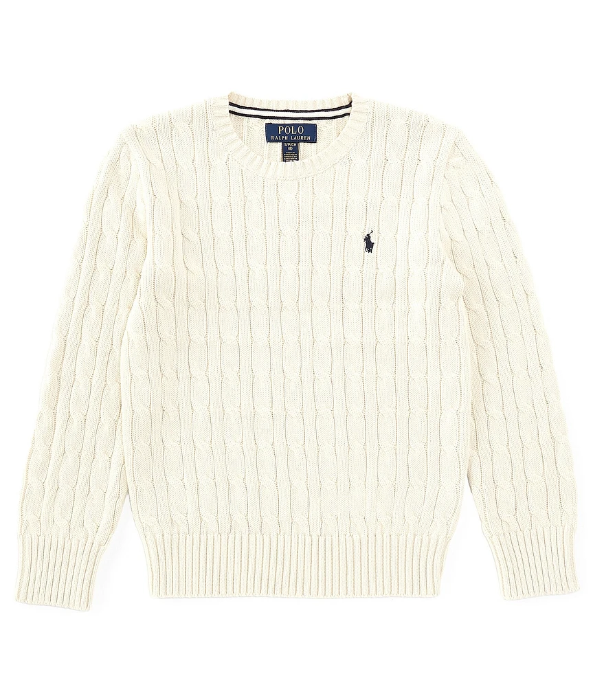 Polo Ralph Lauren Big Boys Long Sleeve Cable-Knit Sweater