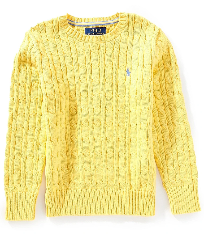Polo Ralph Lauren Big Boys 8-20 Long Sleeve Solid Cable-Knit Sweater