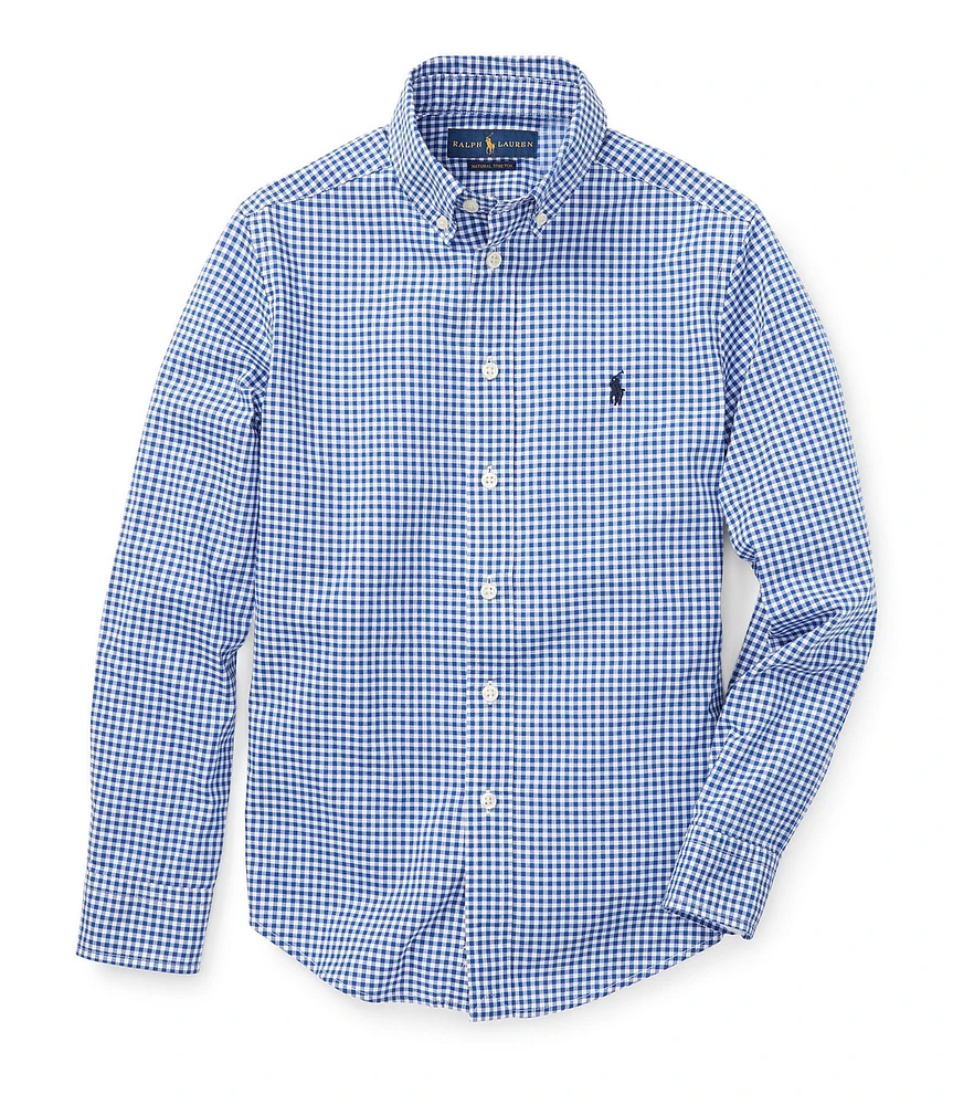 Polo Ralph Lauren Big Boys Long Sleeve Gingham Poplin Sportshirt
