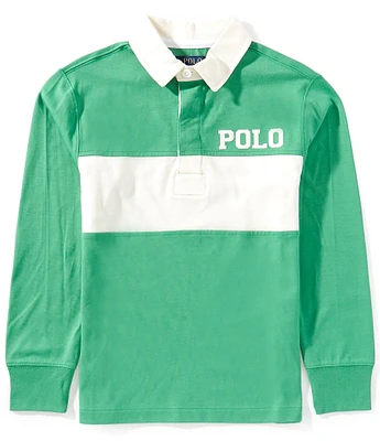 Polo Ralph Lauren Big Boys Long Sleeve Logo-Appliqued Jersey Rugby Shirt