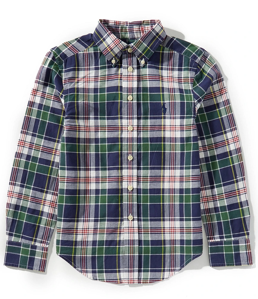 Polo Ralph Lauren Big Boys Long-Sleeve Madras Plaid Woven Shirt