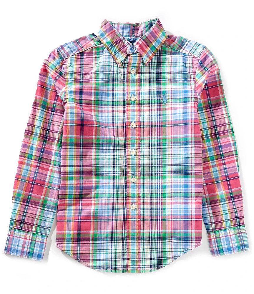 Polo Ralph Lauren Big Boys 8-20 Long Sleeve Plaid Poplin Shirt