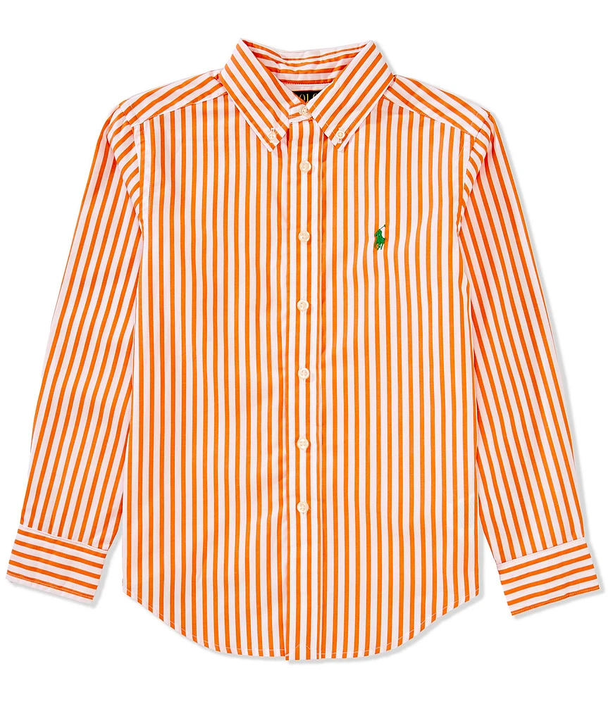 Polo Ralph Lauren Big Boys - Long-Sleeve Striped Poplin Shirt