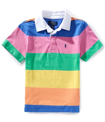 Polo Ralph Lauren Big Boys 8-20 Short Sleeve Colorblock-Striped Rugby Shirt