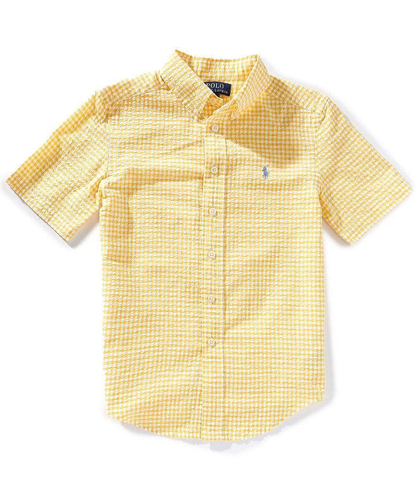 Polo Ralph Lauren Big Boys Short Sleeve Gingham Seersucker Shirt