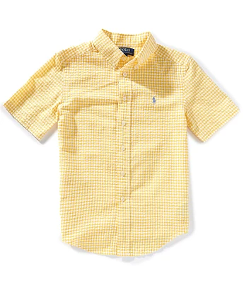 Polo Ralph Lauren Big Boys Short Sleeve Gingham Seersucker Shirt