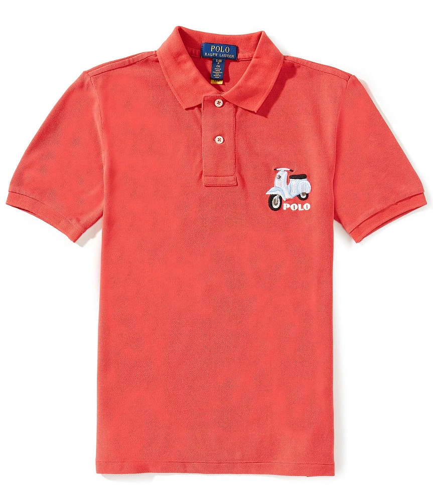 Polo Ralph Lauren Big Boys Short-Sleeve Scooter-Embroidered Mesh Polo Shirt